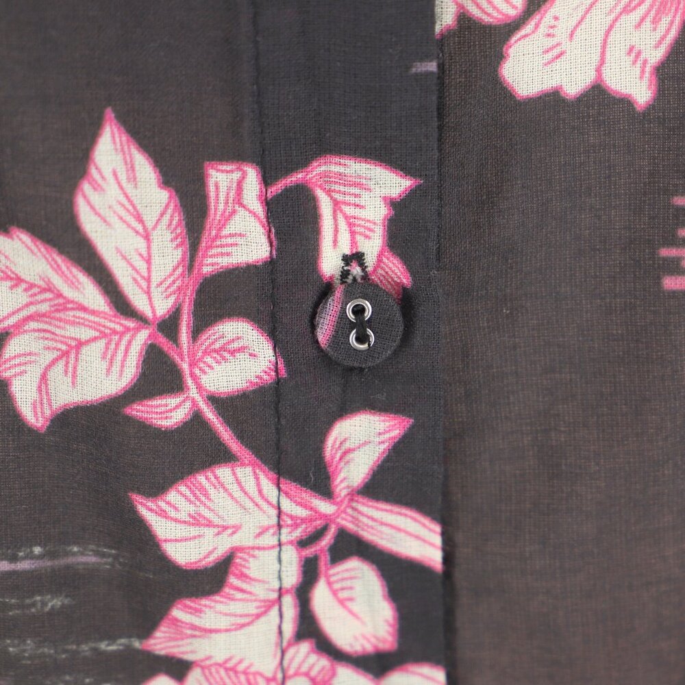 JOHNNY WAS House on the Hill Ruffle Sleeve Blouse Pink/Black Size L - Picture 9 of 13